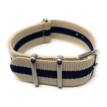Classic Military Style Strap - Beige and Blue